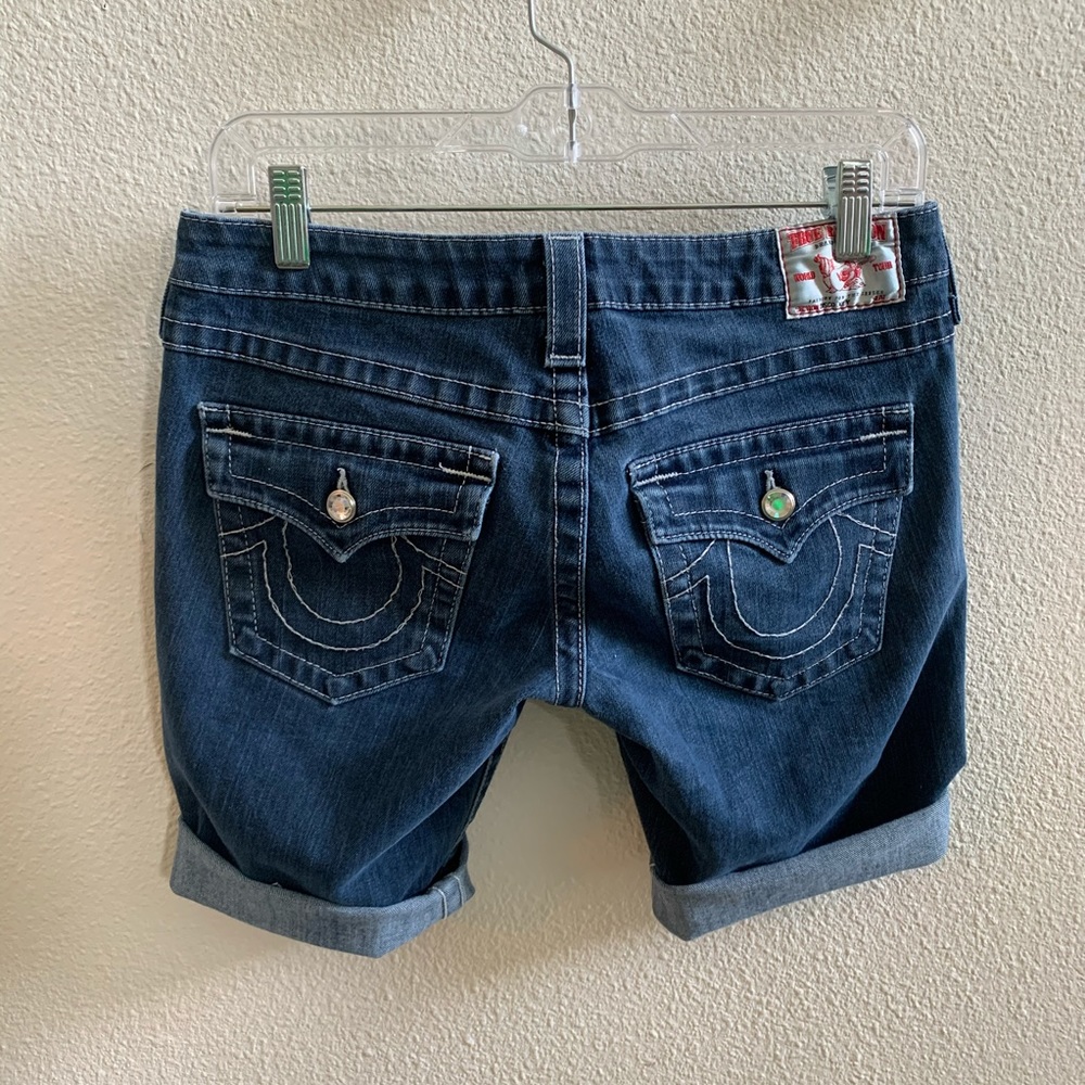 True Religion Disco J Cutoff jean shorts womens 28 - Picture 5 of 6